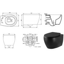 Унитаз подвесной Devit Acqua 3020155B безободковый без крышки черный матовый, фото №3