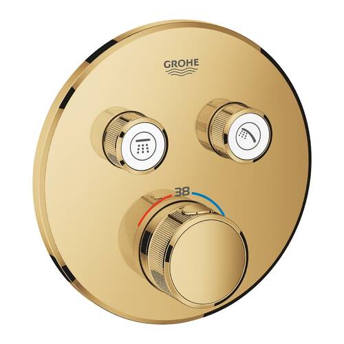 Змішувач прихованого монтажу для душу Grohe Grohtherm SmartControl 29119GL0 з термостатом на 2 виходи, золото, фото 1