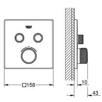 Змішувач прихованого монтажу для душу Grohe Grohtherm SmartControl 29124DC0 з термостатом, суперсталь, фото №2