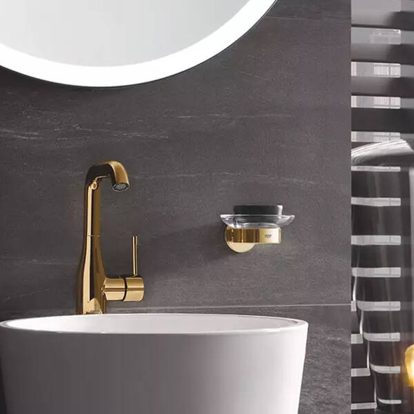 Тримач для склянки чи мильниці Grohe Essentials 40369GN1 брашоване золото