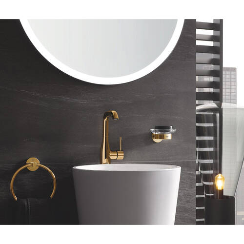 Тримач для склянки чи мильниці Grohe Essentials 40369GN1 брашоване золото, фото 3