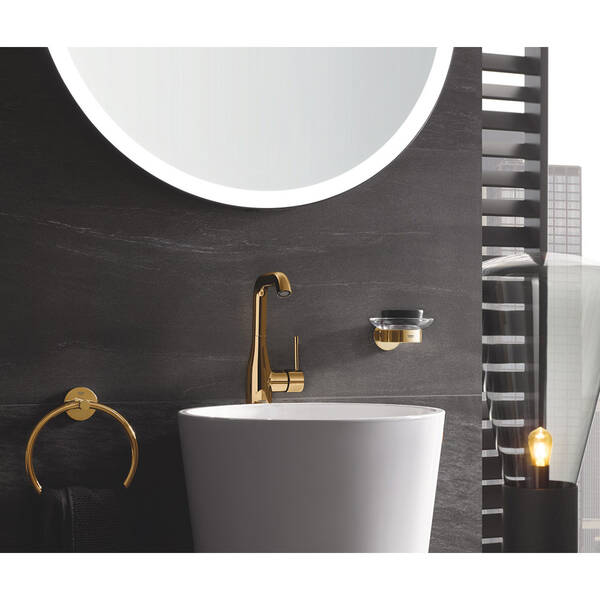 Тримач для склянки чи мильниці Grohe Essentials 40369GN1 брашоване золото, фото 3