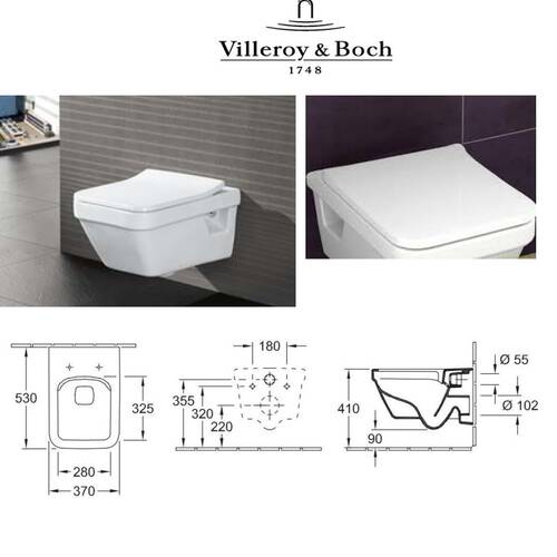 Унитаз подвесной Villeroy&Boch Architectura 5685R001 с сиденьем Soft Close 9M81S101, фото 2