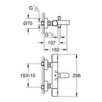 Змішувач для ванни Grohe Grohtherm 800 Cosmopolitan 34772000 з термостатом, хром, фото №2