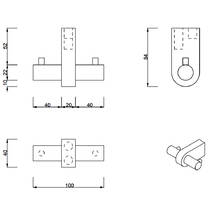 Гачок Decor Walther Century HAK2 0586017 подвійний, темна бронза, фото №2