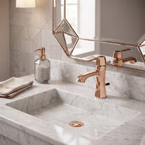 Змішувач для раковини Cisal Cherie CH0005147E Rose Gold/Matt Black, фото №1