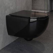 Унітаз підвісний NIC Design PIN 003 709 008 без обідка (Rimless) колір Nero gloss, фото №1