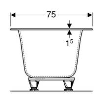Ванна акриловая Geberit Soana 554.003.01.1 170х75 см с ножками, белый глянец, фото №5