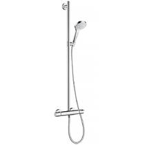Змішувач для душу термостатичний Hansgrohe Croma Select S 27247400 з душовим набором і штангою, хром/білий, фото №1