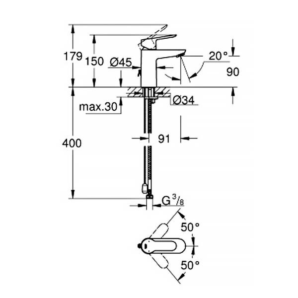 Змішувач для раковини Grohe BauEdge 23329000 хром, фото 2