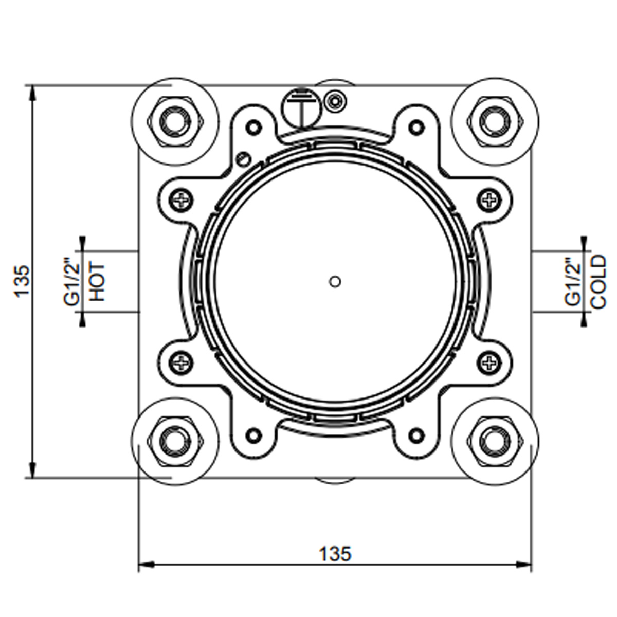 63215-239 OUTDOOR Внутрішня частина для душ.системи, Steel Brushed (1 сорт)