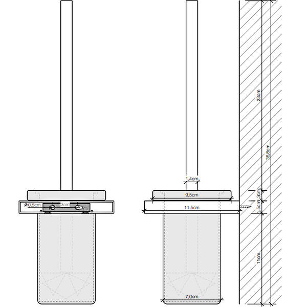 Щітка для унітаза Decor Walther Contract DW 94 0848000 з тримачем, хром, фото 2