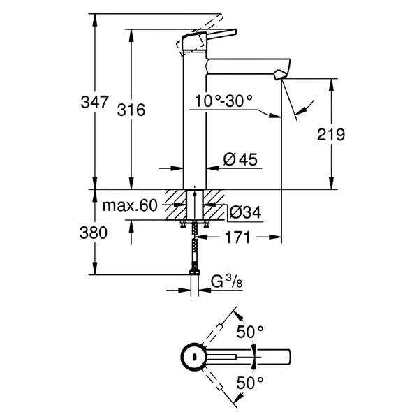Змішувач для раковини Grohe Concetto 23920001 хром, фото 2