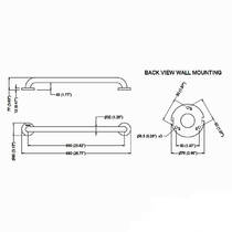 Поручень Genwec Straight Bar GW11 03 04 03 для людей с ограниченными возможностями 600мм, черный матовый, фото №2