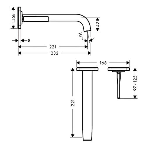 Смеситель скрытого монтажа для раковины Axor Citterio E 36106330 хром черный полированный, фото 2