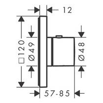 Змішувач прихованого монтажу для душу Axor Citterio E 36702330 з термостатом, полірований чорний хром, фото №2