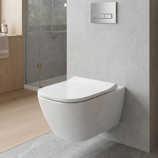 Унітаз підвісний Geberit Smyle Square 500.683.00.2 Rimfree, із сидінням Soft Close