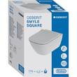 Унитаз подвесной Geberit Smyle Square 500.683.00.2 Rimfree, с сиденьем Soft Close, фото 2