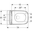 Унитаз подвесной Geberit Smyle Square 500.683.00.2 Rimfree, с сиденьем Soft Close, фото 3