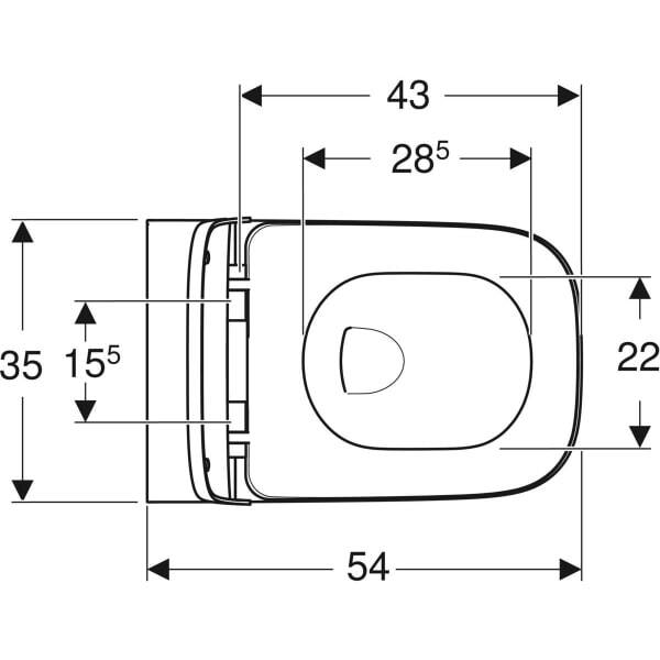 Унитаз подвесной Geberit Smyle Square 500.683.00.2 Rimfree, с сиденьем Soft Close, фото 3