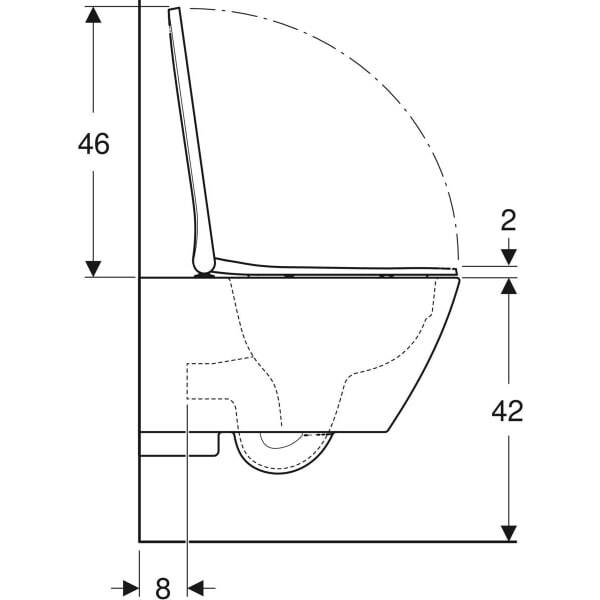 Унитаз подвесной Geberit Smyle Square 500.683.00.2 Rimfree, с сиденьем Soft Close, фото 5