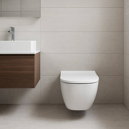 Унитаз подвесной Geberit Smyle Square 500.683.00.2 Rimfree, с сиденьем Soft Close, фото 7