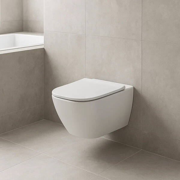 Унитаз подвесной Geberit Smyle Square 500.683.00.2 Rimfree, с сиденьем Soft Close, фото 1