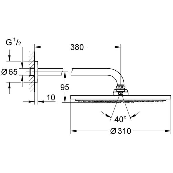 Верхний душ Grohe Rainshower Cosmopolitan 26066DL0 310 с