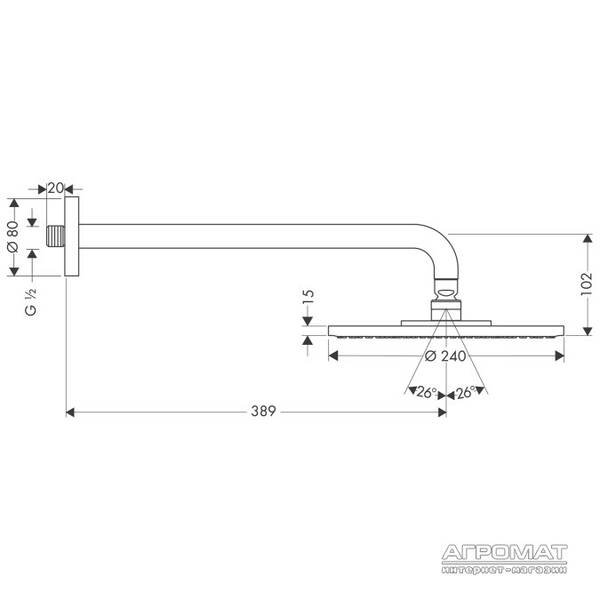 Верхній душ Hansgrohe Raindance 27461000, фото 2