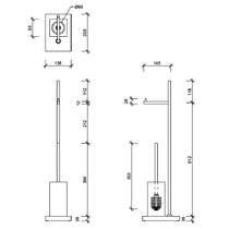 Держатель-стойка для туалетной бумаги и щетки Decor Walther Porzellan DW 6710 0838500 белый/хром, фото №2