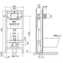 Инсталляция для унитаза OLI OLI120 Plus механическая, отдельно стоящая, фото №2