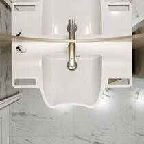 Раковина Miraggio Krakow 80 см для людей з обмеженими фізичними можливостями, білий глянець, фото №7