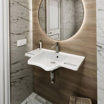 Раковина Miraggio Krakow 80 см для людей з обмеженими фізичними можливостями, білий глянець, фото №5