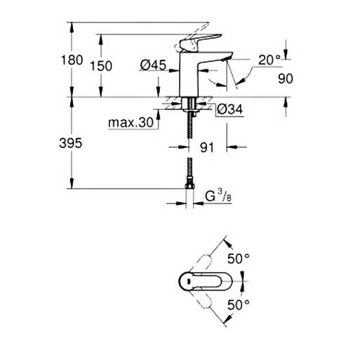 Смеситель для раковины Grohe BauEdge 23330000 хром, фото 3