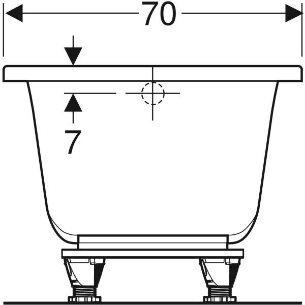 Ванна акриловая Geberit, Selnova Square 554.382.01.1 160х70 см с ножками, фото 5