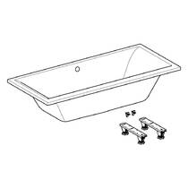 Ванна акриловая Geberit Selnova Square Duo 554.387.01.1 180х80 см с ножками, белый глянец, фото №2