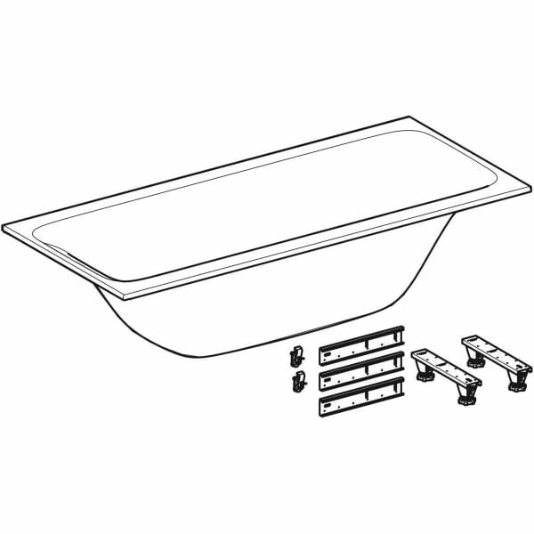 Ванна акриловая Geberit Tawa Slim Duo 554.123.01.1 170х75 см с ножками, фото 2