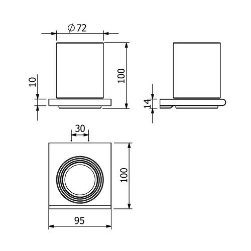 Стакан Langberger Slim 2138011A-BP с держателем черный/белый, фото 2