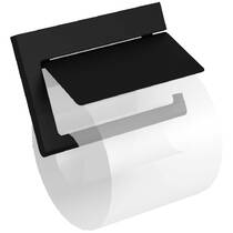 Тримач для туалетного паперу Langberger Slim 2138041A-BP з кришкою чорний матовий, фото №1