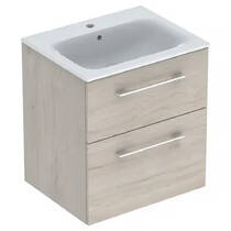 Тумба с раковиной Geberit Selnova Square 501.239.00.1 подвесная 60 см светлый орех, фото №1