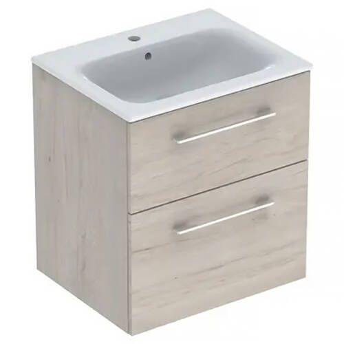 Тумба з раковиною Geberit Selnova Square 501.239.00.1 підвісна 60 см світлий горіх, фото 1