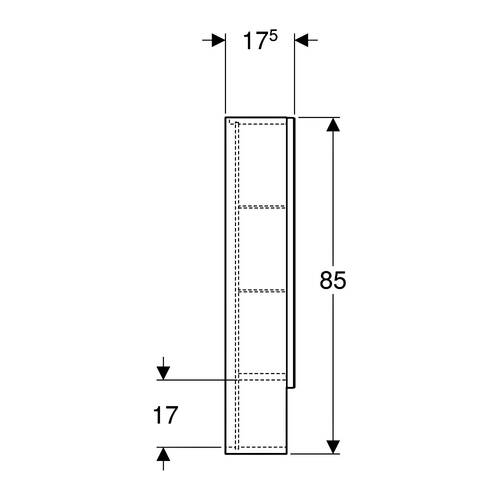 Зеркальный шкаф Geberit Selnova Square 501.267.00.1 588х850 мм светлый орех, фото 4