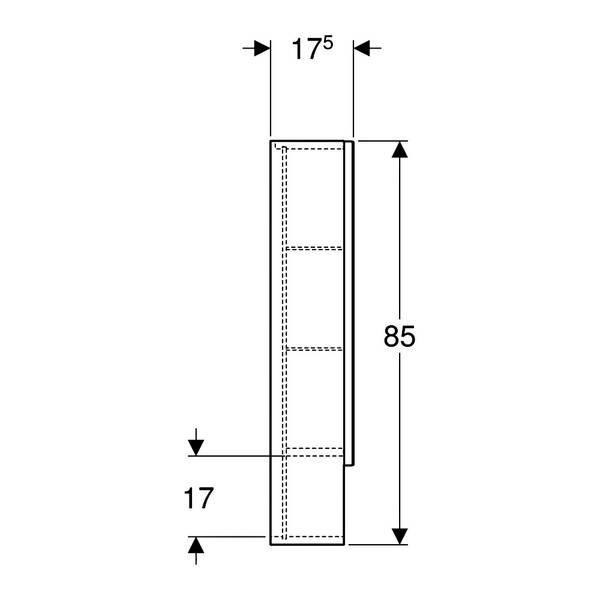 Зеркальный шкаф Geberit Selnova Square 501.267.00.1 588х850 мм светлый орех, фото 4