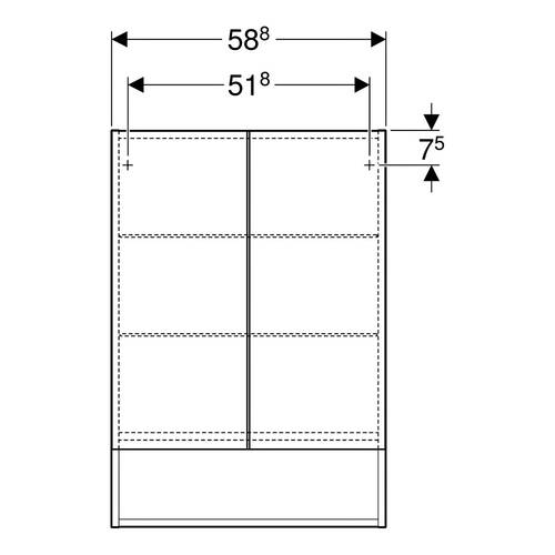 Зеркальный шкаф Geberit Selnova Square 501.267.00.1 588х850 мм светлый орех, фото 3