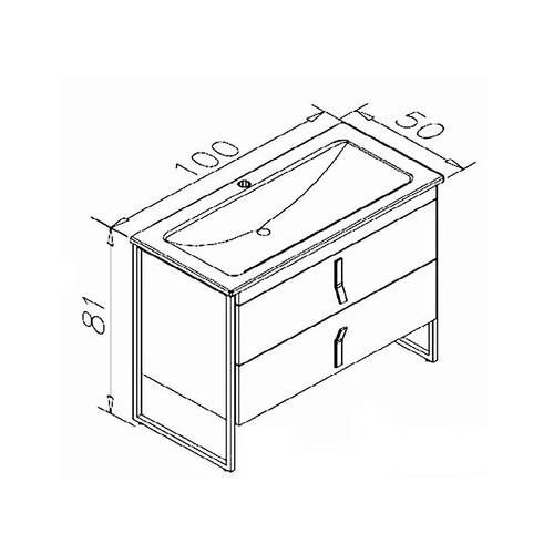 Тумба з раковиною Devit Art 0W20220W підлогова 100 см білий, фото 2