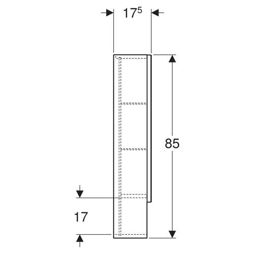 Зеркальный шкаф Geberit Selnova Square 501.266.00.1 588х850 мм орех темный, фото 4