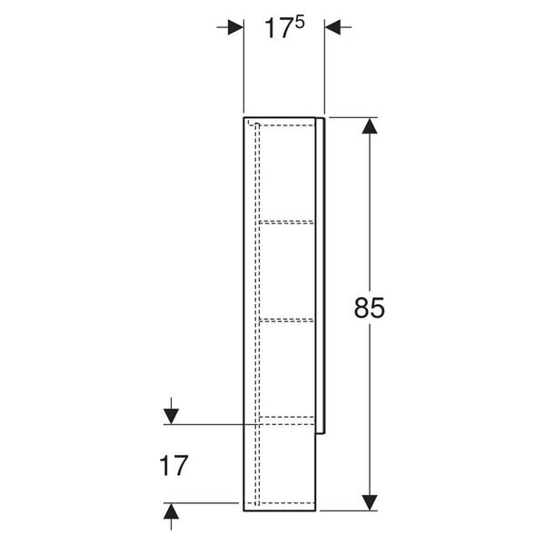 Зеркальный шкаф Geberit Selnova Square 501.266.00.1 588х850 мм орех темный, фото 4