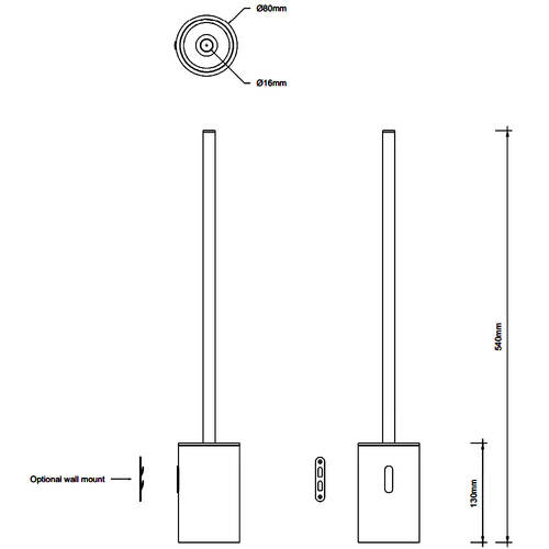 Щетка для унитаза Decor Walther Basic DW 87 0858705 хром, фото 2