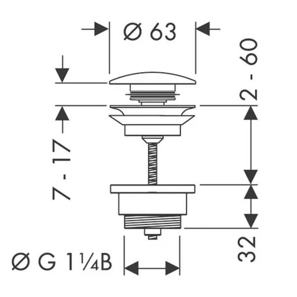 Донный клапан для раковины Hansgrohe Push-Open 50100670 матовый черный, фото 2