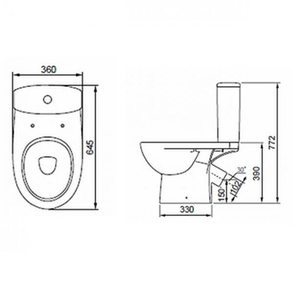 Унітаз-компакт Kolo Status 2395050UA із сидінням з дюропласту Soft close, Click2Clean, фото 4